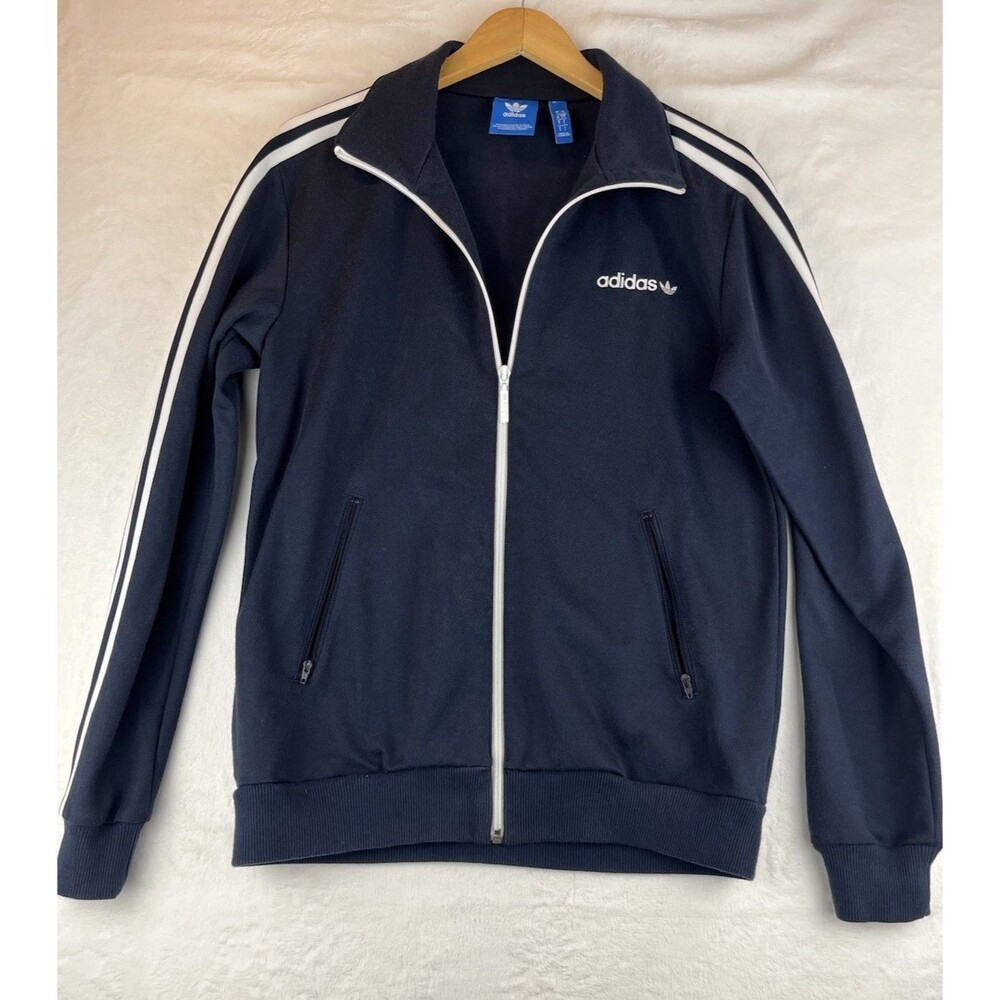 Adidas track jacket retro style Small Navy Blue